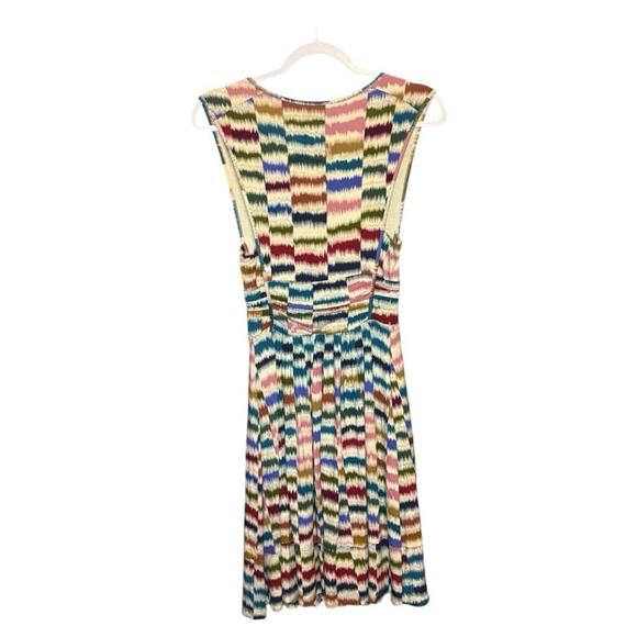 Maeve Anthropologie Rainbow Stripe Twist Keyhole Midi Dress XS - Picture 5 of 7
